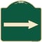 Signmission Designer Series Right Arrow, Green & Tan Heavy-Gauge Aluminum Sign, 18" x 18", G-1818-22975 A-DES-G-1818-22975 - alternate 1